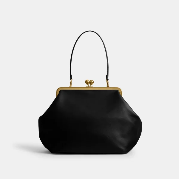 Large Kisslock Frame Bag - Black