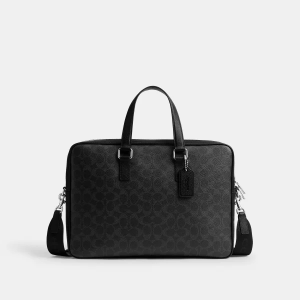 Caden Brief Bag In Signature Canvas - Black