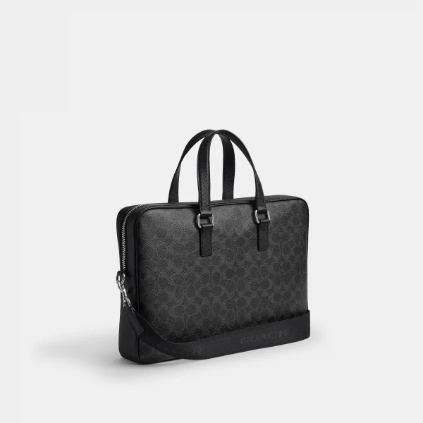 Caden Brief Bag In Signature Canvas - Black