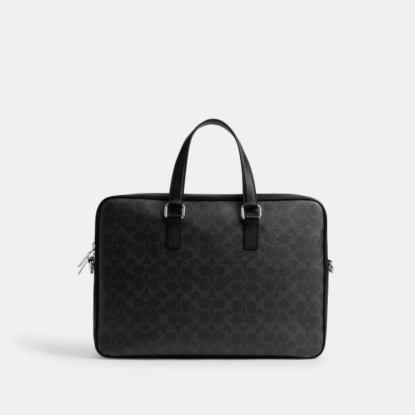 Caden Brief Bag In Signature Canvas - Black