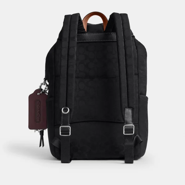 Logan Backpack In Signature Nylon With Charms - Black