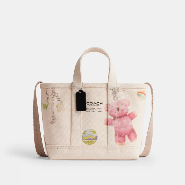 Utility Tote 27 With Sketch Print - White
