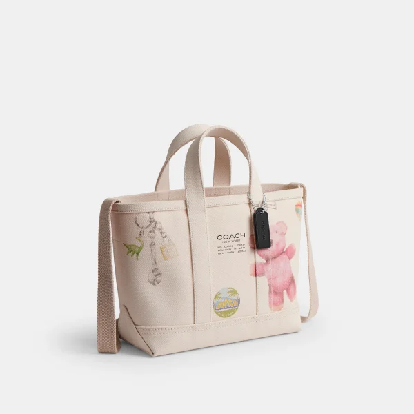 Utility Tote 27 With Sketch Print - White