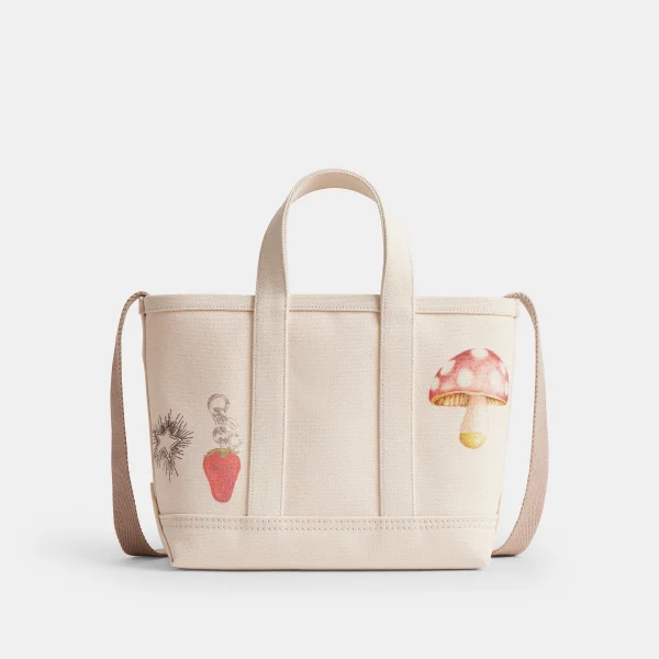 Utility Tote 27 With Sketch Print - White