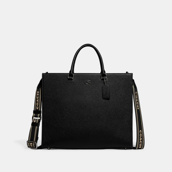 Tote Bag 40 With Signature Canvas - Black