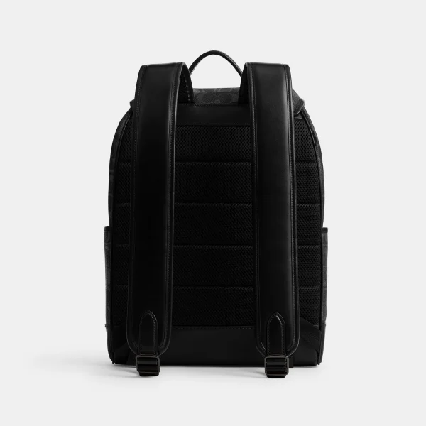 League Flap Backpack In Signature Canvas - Black