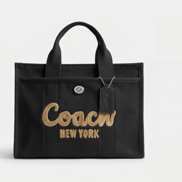 Coach Cargo Tote Bag Silver/Black
