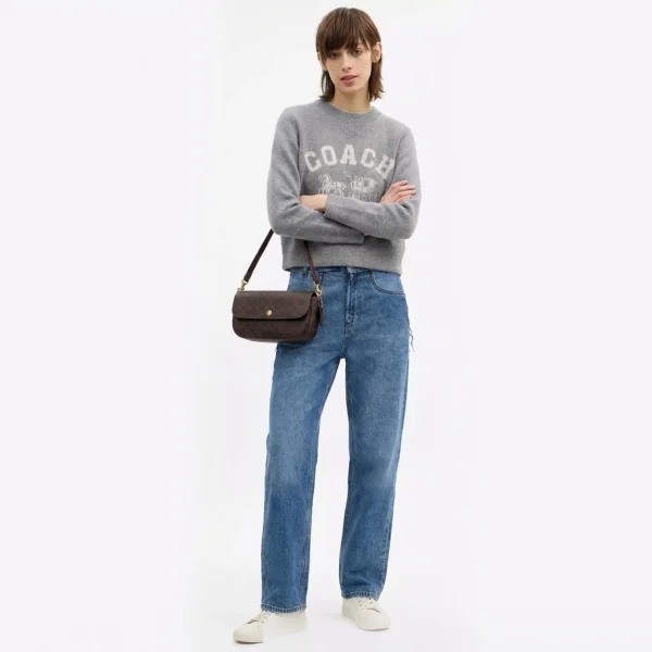 Coach Brook Flap Chain Bag In Signature Canvas Brass/Maple