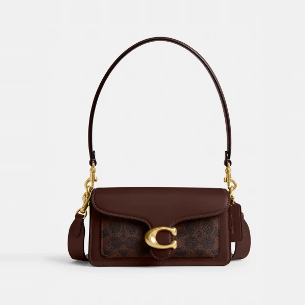 Coach Tabby Shoulder Bag 20 In Signature Canvas Brass/Maple