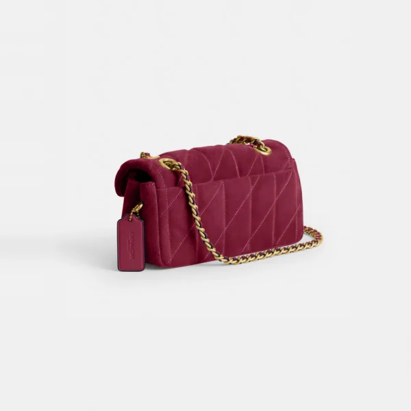 Coach Tabby Shoulder Bag 20 With Quilting Brass/Dark Fuchsia