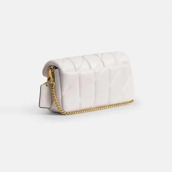 Coach Tabby Chain Crossbody Bag 19 With Quilting Brass/Chalk