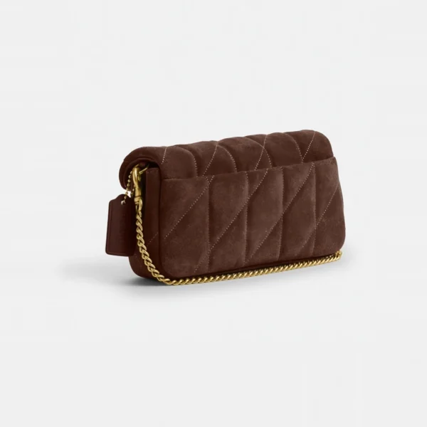 Coach Tabby Chain Crossbody Bag 19 With Quilting Brass/Dark Chocolate