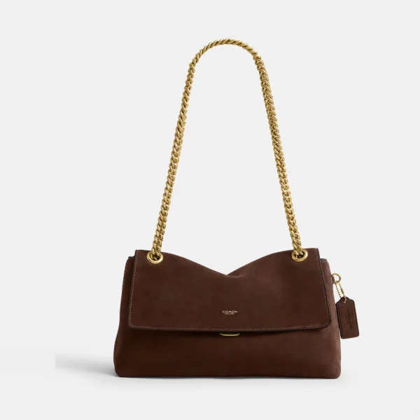 Coach Chelsea Shoulder Bag 30 With Chain Brass/Dark Chocolate