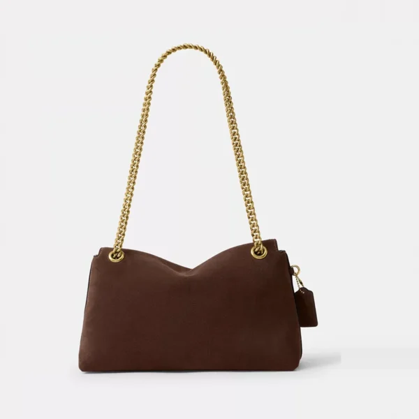 Coach Chelsea Shoulder Bag 30 With Chain Brass/Dark Chocolate