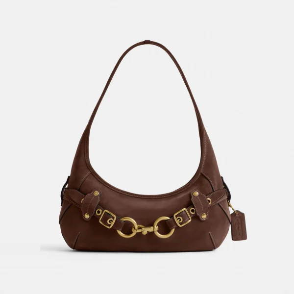 Coach Belted Ergo Shoulder Bag Brass/Dark Chocolate