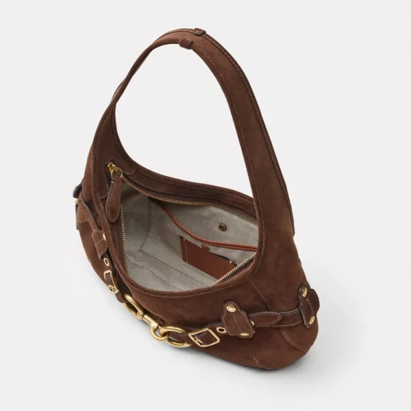 Coach Belted Ergo Shoulder Bag Brass/Dark Chocolate