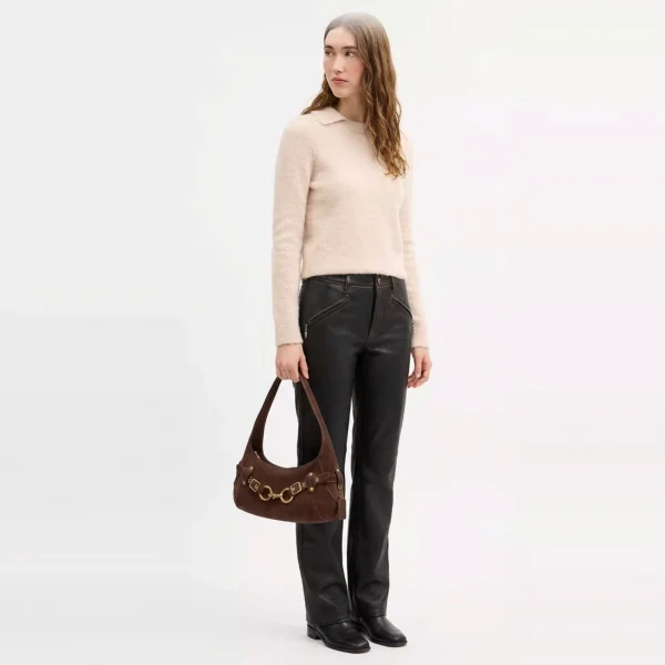 Coach Belted Ergo Shoulder Bag Brass/Dark Chocolate