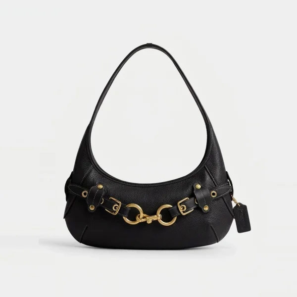 Coach Belted Ergo Shoulder Bag Brass/Black