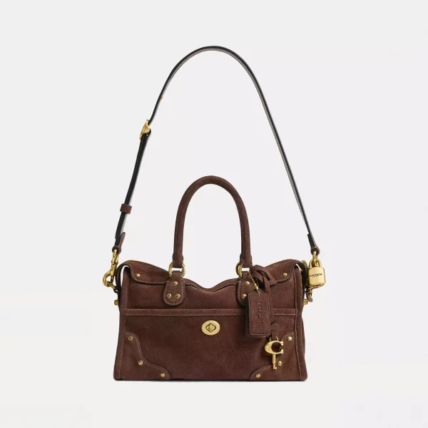 Coach Rhyder Satchel Bag 24 Dark Chocolate