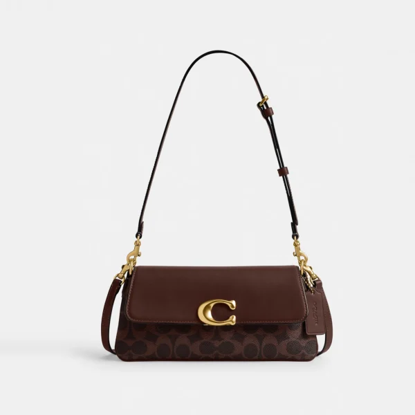 Coach Jet Shoulder Bag In Signature Canvas Brass/Maple