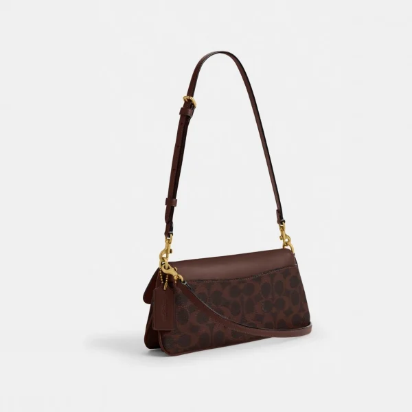 Coach Jet Shoulder Bag In Signature Canvas Brass/Maple