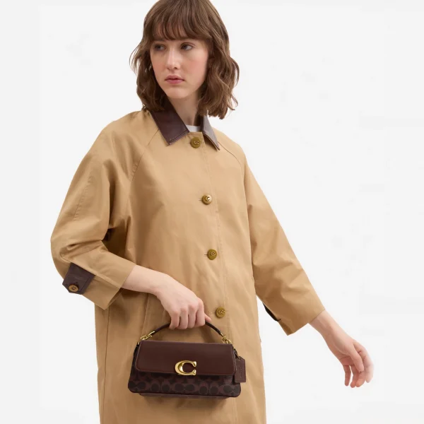 Coach Jet Shoulder Bag In Signature Canvas Brass/Maple